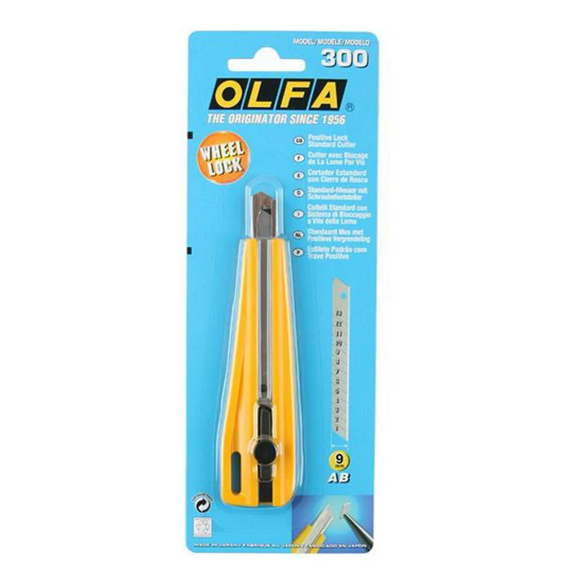 OLFA 300 taglierina per coltelli da 9mm con bloccaggio a ruota Standard originale giappone