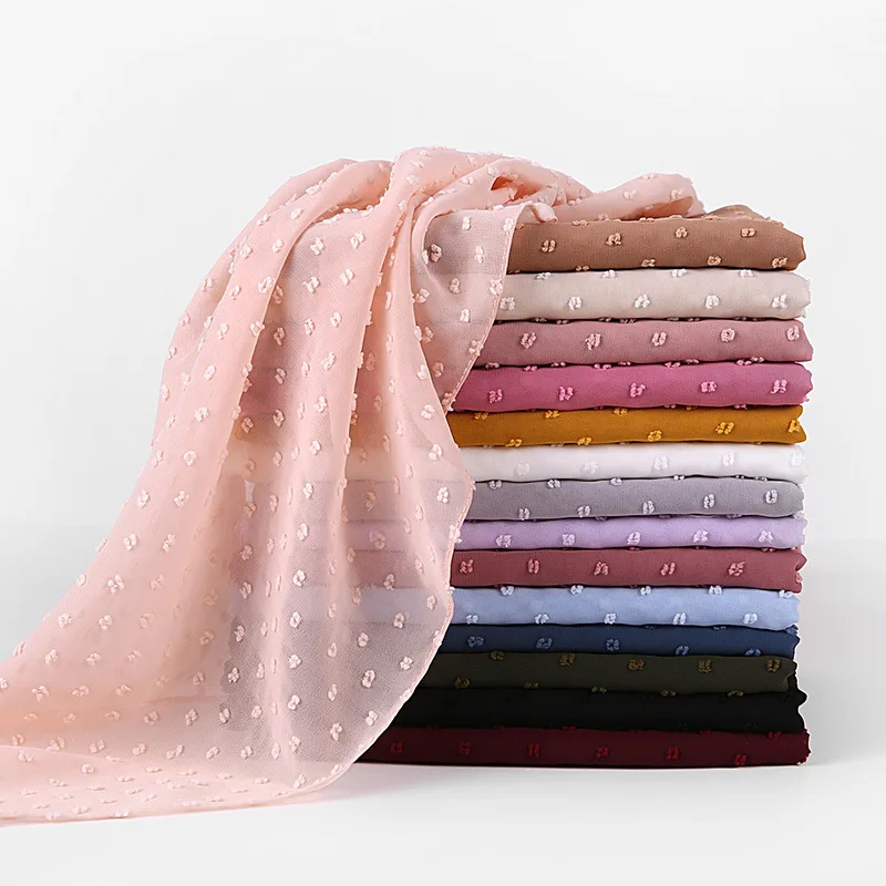 

High Quality Bubble Chiffon Scarf Women Muslim Hijab Scarf Shawl Wrap Solid Plain Colors 85x180cm 10pcs/lot
