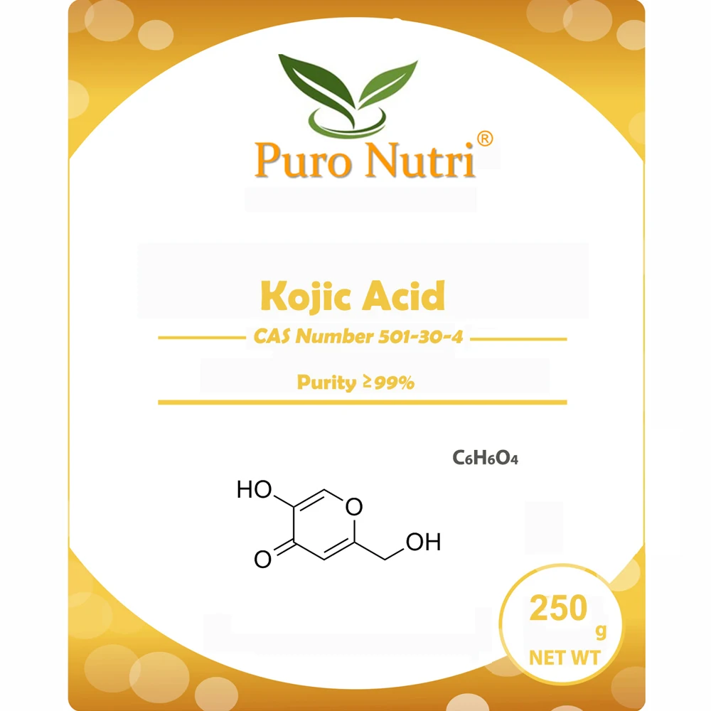 

99% Natural Kojic Acid Powder Pure Cosmetic Grade Raw Material Skin Whitener Lightener