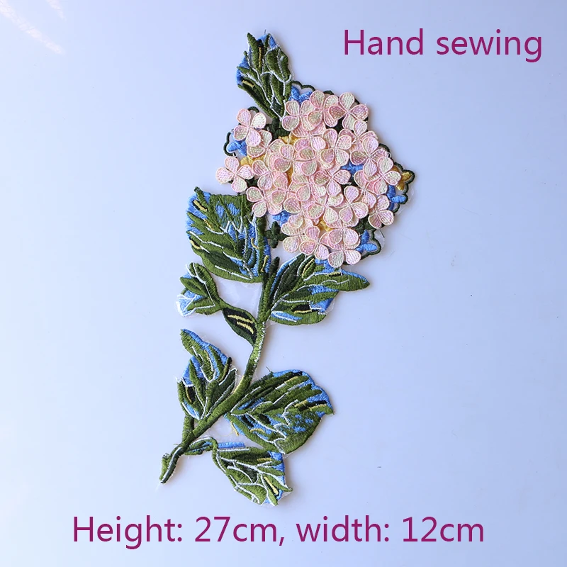 1PCS Embroidered 3D Flowers Sew On Patches Hydrangea Lace Ribbon Edge DIY Trimmings Patch Applique For Craft Wedding Bridal