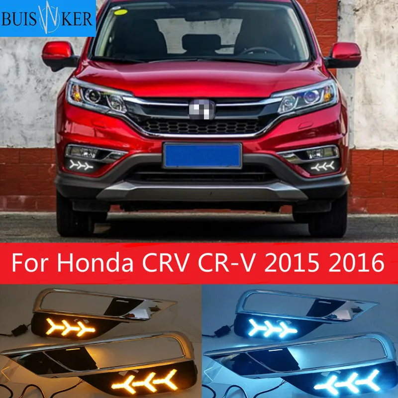 

2pcs For Honda CRV CR-V 2015 2016 DRL Daytime Running Light DRL with Turn signal fog lamp Relay Daylight car style