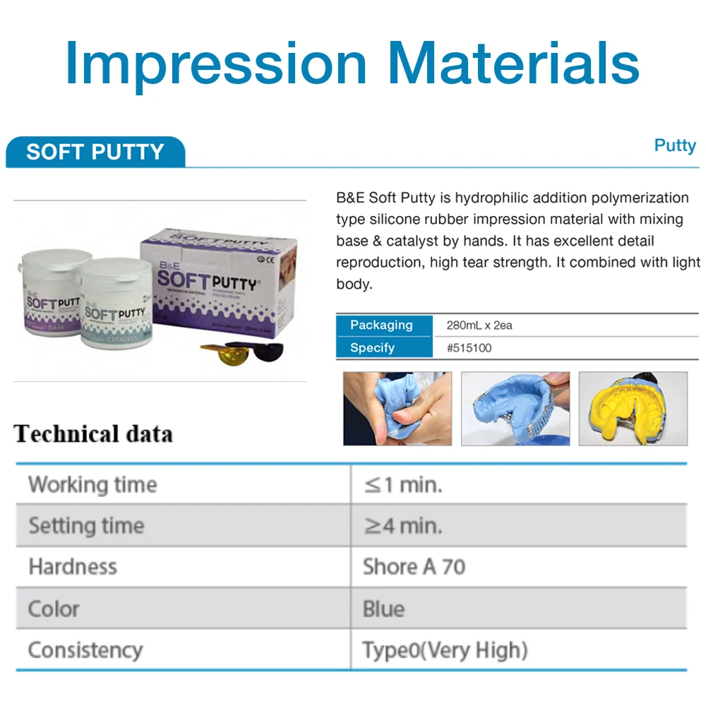 Dental Impression Silicone Putty Kit Material Teeth Mold Light Body Initial Soft Dentistry Polymerization Rubber High Precision