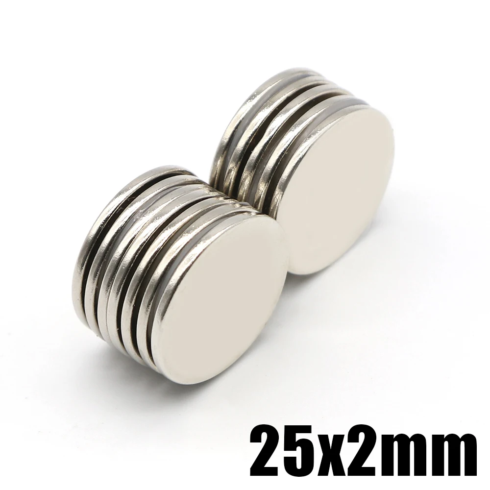 2/5/10/20Pcs 25x2 NdFeB Neodymium Magnet Super Powerful Small Round Permanent Disc Magnetic imanes 25*2