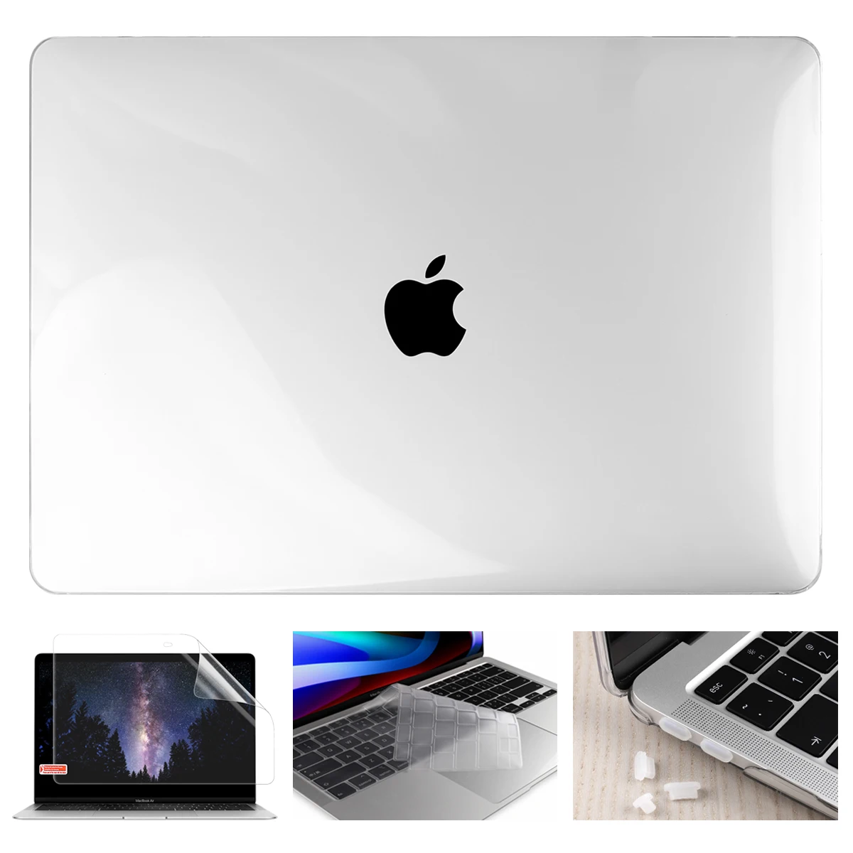 4 in 1 Bling Crystal Transparent Case For Macbook Air Pro Retina 11 13 15 16 Touch Bar A2289 A2159 New Air Pro 13 A2337 A2338 M1