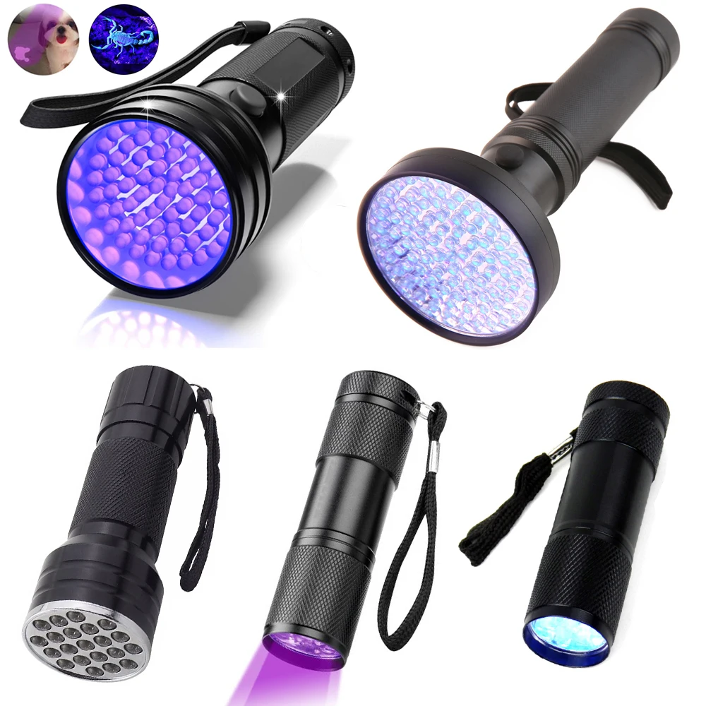 

100 LED 51LED UV Flashlight Ultraviolet Blacklight LED UV Light Lamp Waterproof Aluminum Torch Detector for Dog Urine Stains