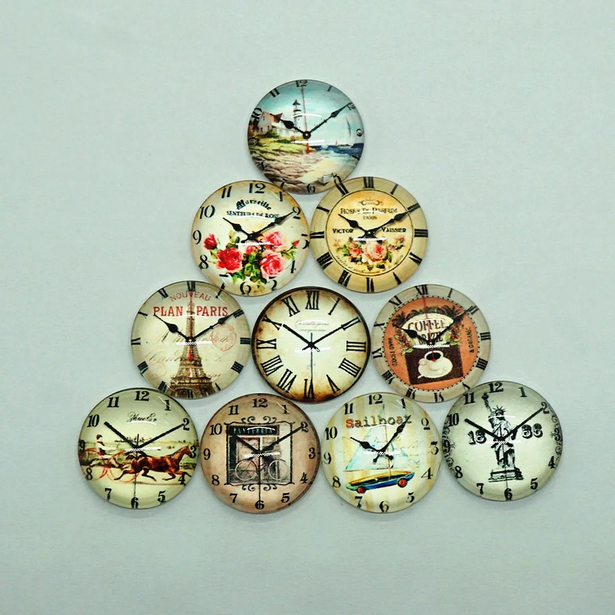 10 sztuk/partia okrągły 8-25mm śliczne zegar szkło Cabochon dla make pierścień dynda kolczyk biżuteria dla breloczek hoop kolczyki akcesoria do rękodzieła