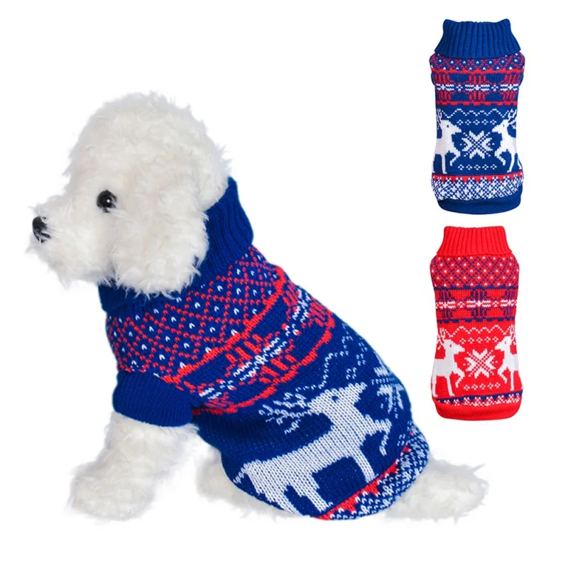 Christmas Cat Dog Clothes Knitted Pet Sweater for Small Dogs Christmas Clothes Pet Puppy Coat Warm Cat Clothes jersey perro