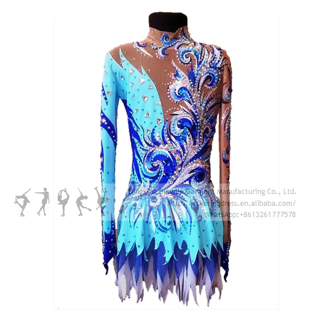 Figure Skating Dress Girls Teens Rhythmic Leotards New Design Kids Ice Skating Dress Leotard Artistic College Costume Multicolor