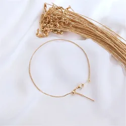 14K Banhado A Ouro Pulseira Universal, Batch Thread Pin, Pulseira Anel Ajustável, Acessório DIY