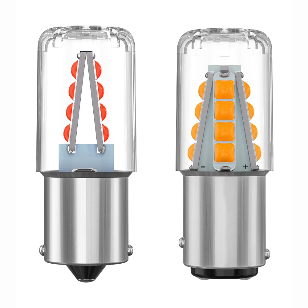 2 шт. светодиодный льные светодиодные лампы со стеклянным корпусом 1157 BAY15D Canbus указатели поворота 1156 BA15S лампа заднего хода 3030SMD для автомобильного переднего/заднего освещения