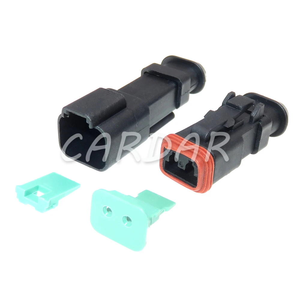 1 Set 2 Pin 1.6 Series Fuel Spray Nozzle Wire Socket AC Assembly Male and Female Docking Plug DT04-2P-E008 DT04-2S-E008