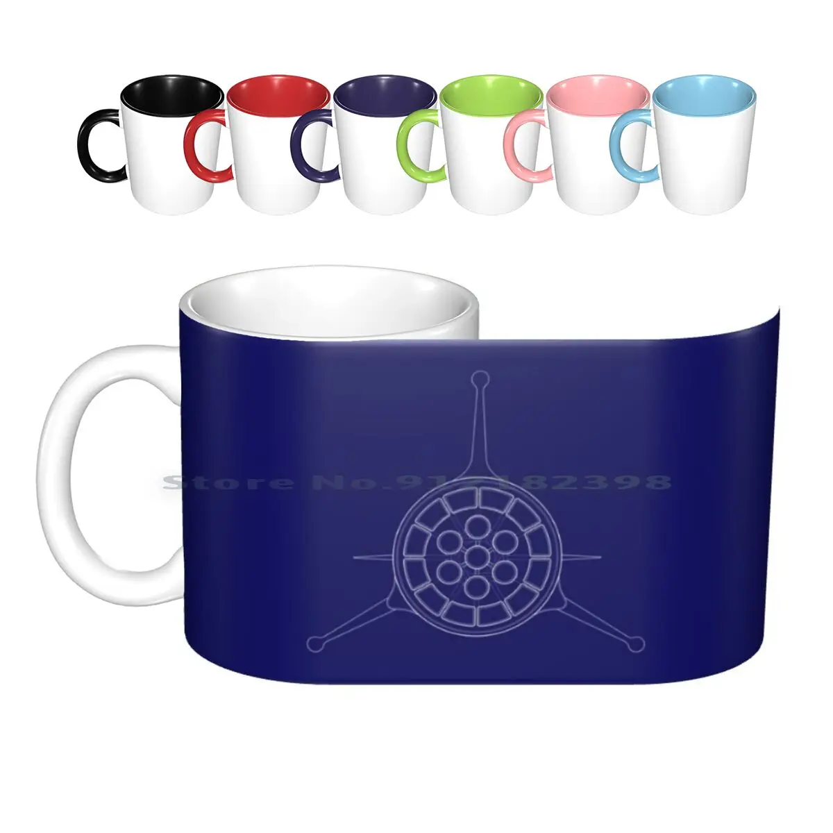 Bfr Blueprint Ceramic Mugs Coffee Cups Milk Tea Mug Spacex Bfr Blueprint Big Falcon Rocket Dearmoon Dear Moon Moon Lunar