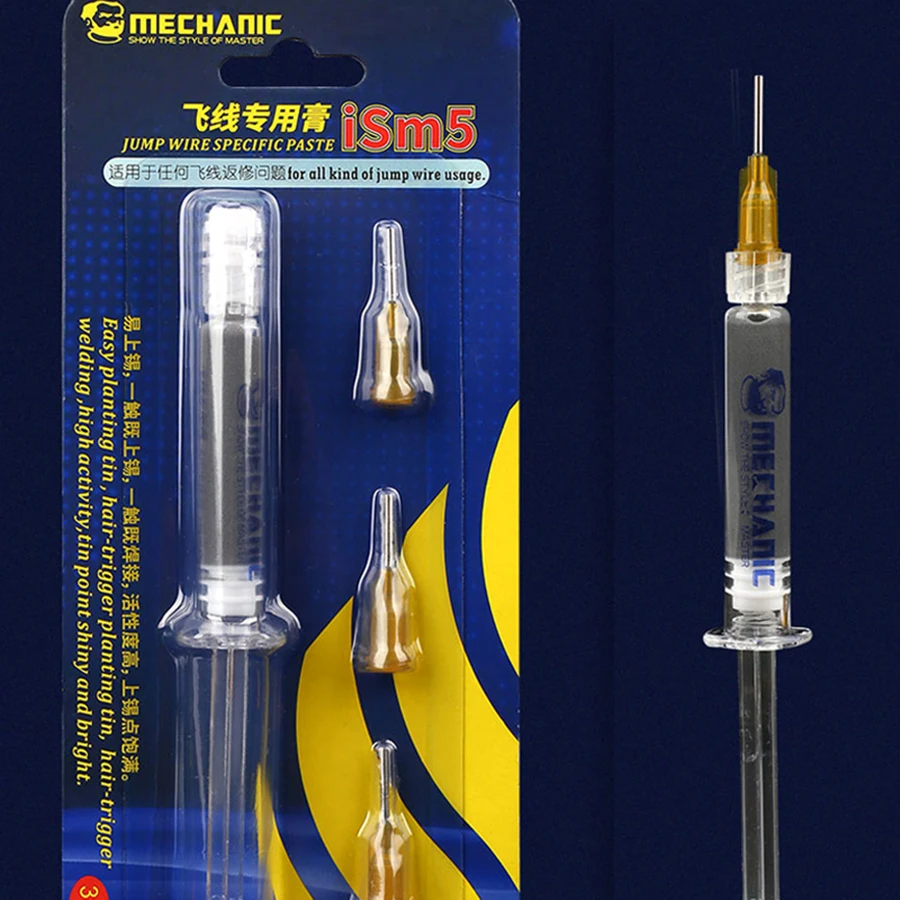 MECHANIKER 3ML Jump Draht Solder Paste Flux Gewidmet Schweißen Zinn Paste für Handy Fingerprint Fly Linie Reparatur mit 3 nadeln