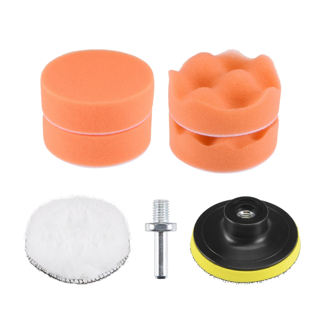 

Uxcell 3" Car Foam Drill Polishing Pad Kit, Flat and Waved Sponge Pads Orange 7pcs