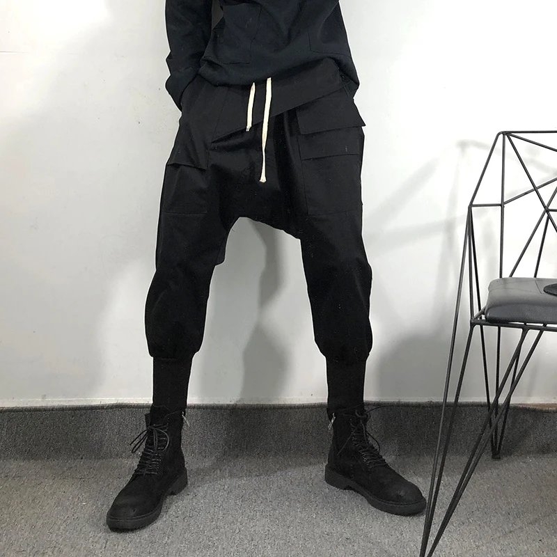 Men's Pants Spring And Autumn New Dark Department Hip-Hop Street Harajuku Performance Casual Loose Large Size Nine Pants