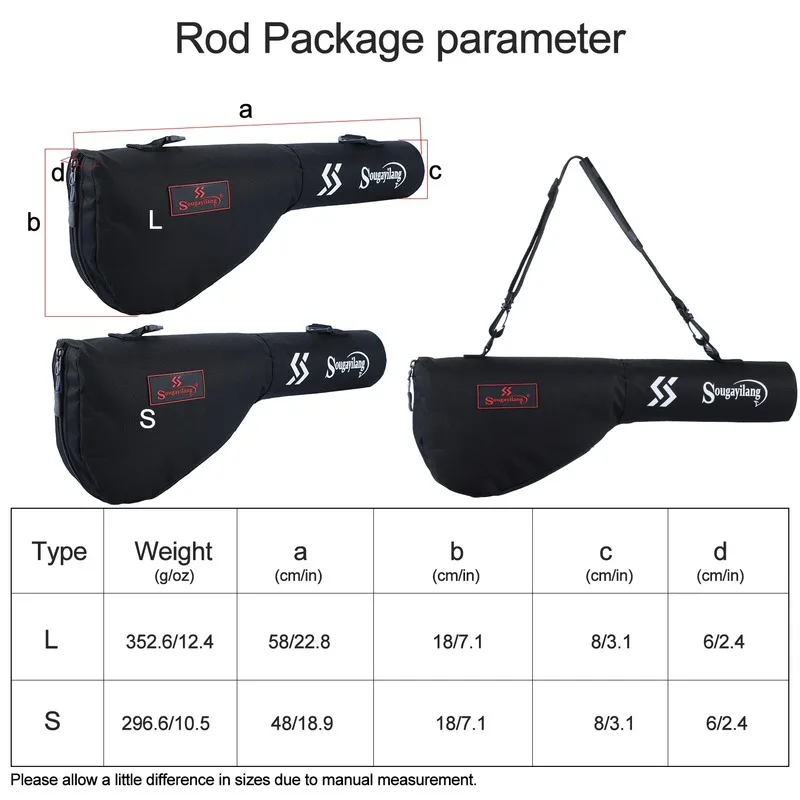 Sougayilang 48-68cm Fishing Bag Portable Multifunction Nylon Fishing Bags Fishing Rod Bag Case Fishing Tackle Tools Storage Bag