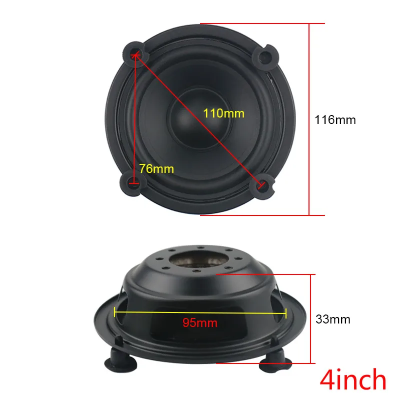 GHXAMP 4 inch 5 inch Bass Auxiliary Speaker Passive Radiator Woofer Booster Fake speaker 2PCS