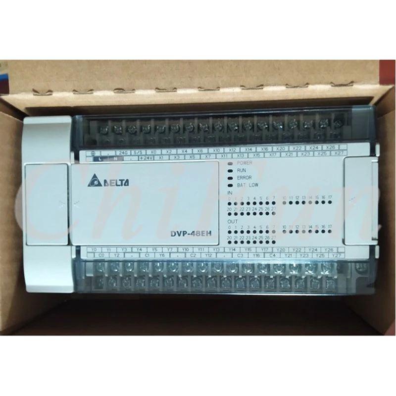 

Delta EH3 Series PLC DVP48EH00T3 24DI 24DO Transistor output 100-240VAC in box