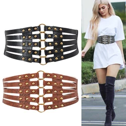 Wide Stretch Cummerbunds Black Elastic Big Corset Punk Women's Belt Designer Waistband Female Waist Shapper Slim Dress Belts