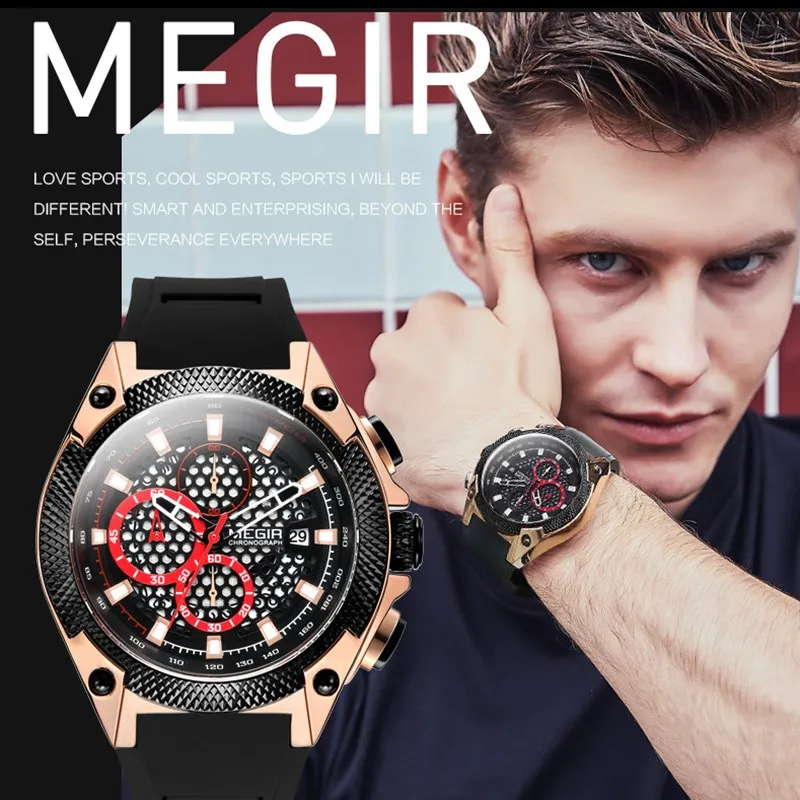 

2021 Men Watch Fashion Luxury Business Watch Bee Mesh Design Quartz Watches Men's Silicone Band Waterproof Sports Chronograph