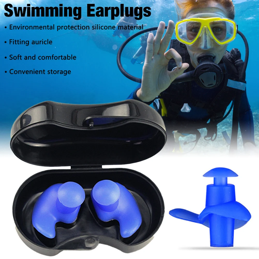 1 Pair Soft Ear Plugs Swimming Silicone Waterproof Dust-Proof Earplugs Sport Plugs Diving Water Sports Swimming Accessories