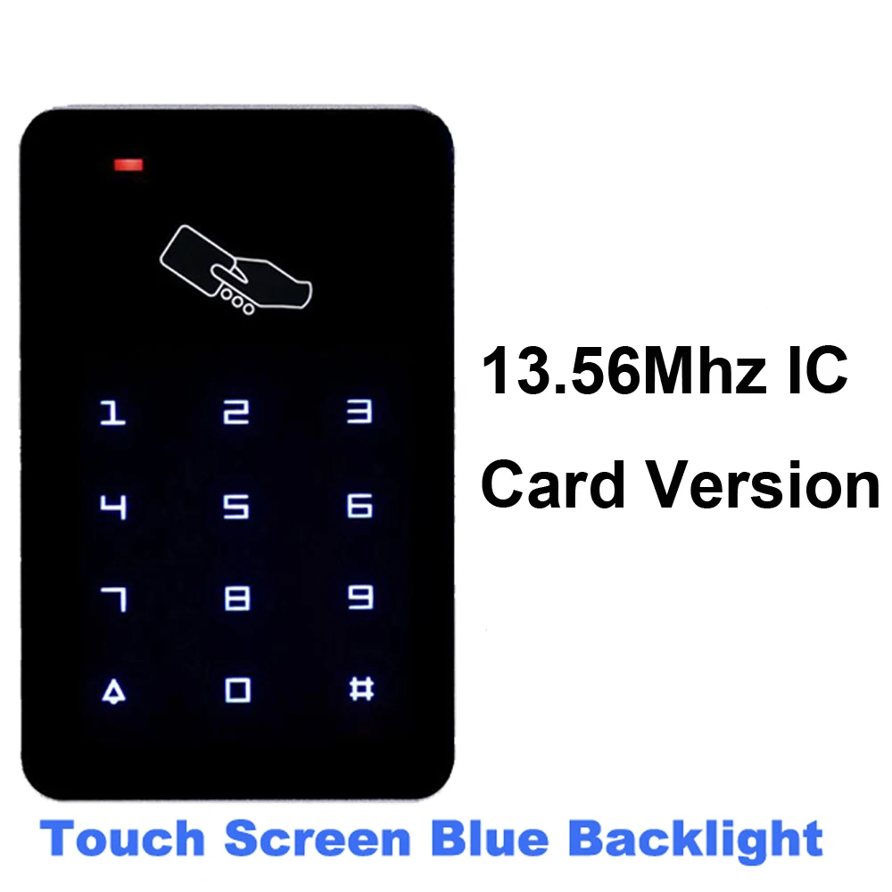 T6C Standalone Access Controller 13.56Mhz IC Access Control Keypad digital Touch Screen Backlight Card Reader Door Lock System