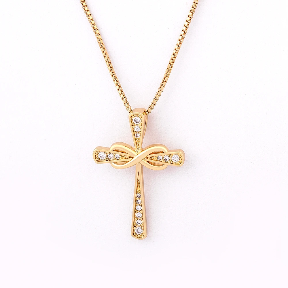 AIBEF Kalung Salib Berkilau Retro Klasik Choker Kristal Liontin Perhiasan Zirkonia Kubik Hadiah Pesta untuk Wanita Pakaian Sehari-hari Grosir