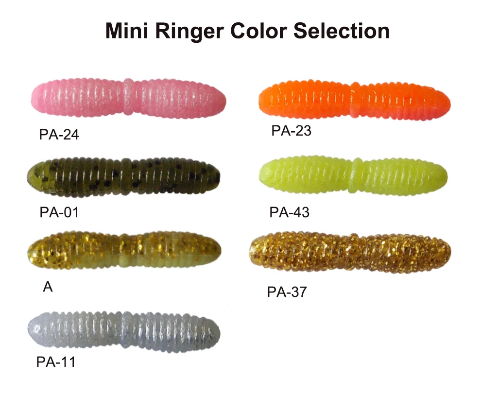 ESFISHING Soft Worm Bait Mini Ringer 20pcs 35mm Leurre Souple Injecte Large Salts Pike Trout Isca Ice Fishing Lure