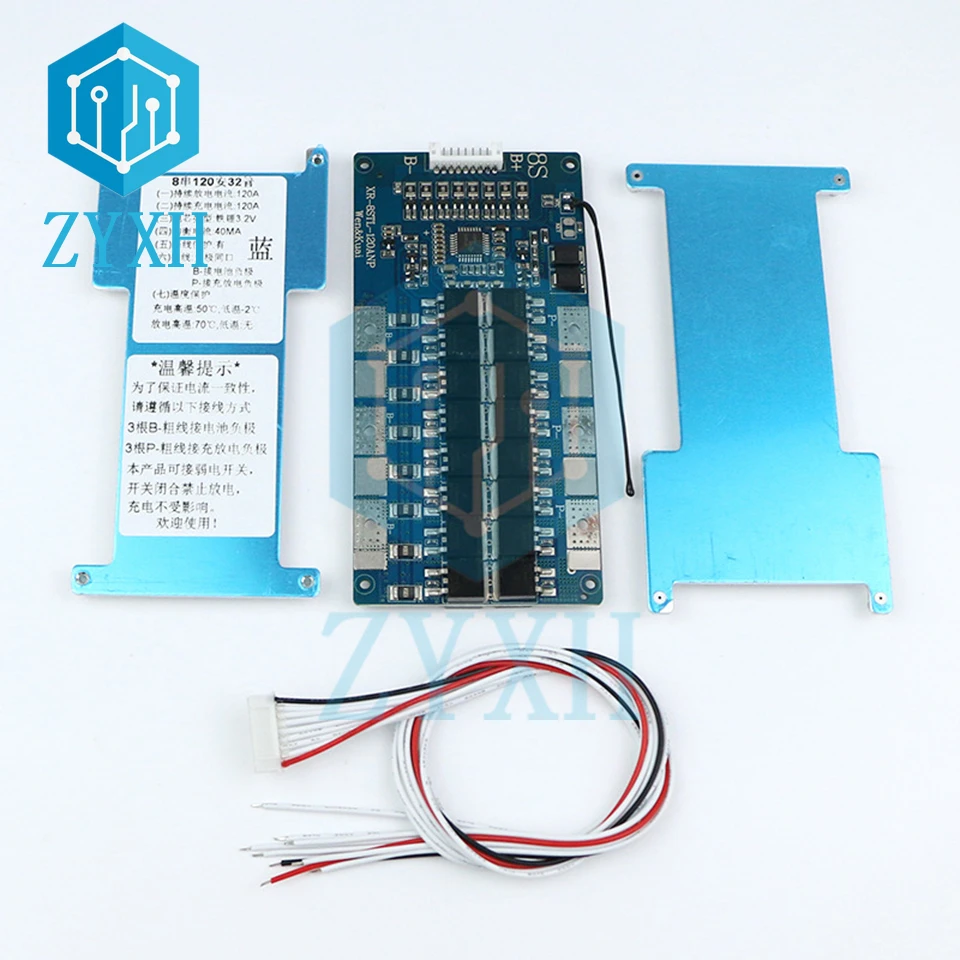 BMS 8S 24V 100A 120A 80A LiFePo4 bilans ładowania baterii bilans z temperatura NTC ochrona dla Ebike/Escooter