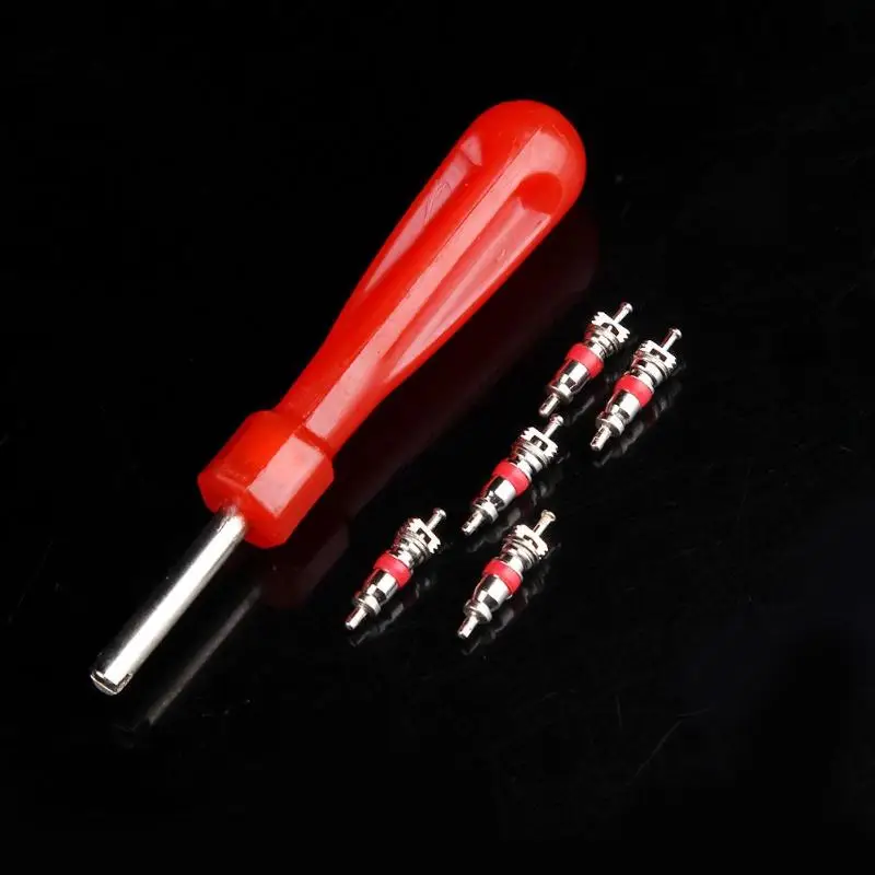 5Pcs/set Car Bicycle Tire Valve Core Remover Repair Tool Kit with Tyre Valve Core Automotive Garage Tools