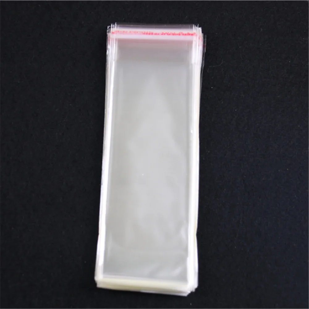 Wholesale 100pcs/lot 6*17cm Transparent Self Adhesive Bags Plastic Clear Jewelry Accessories Flower Bopp Bags