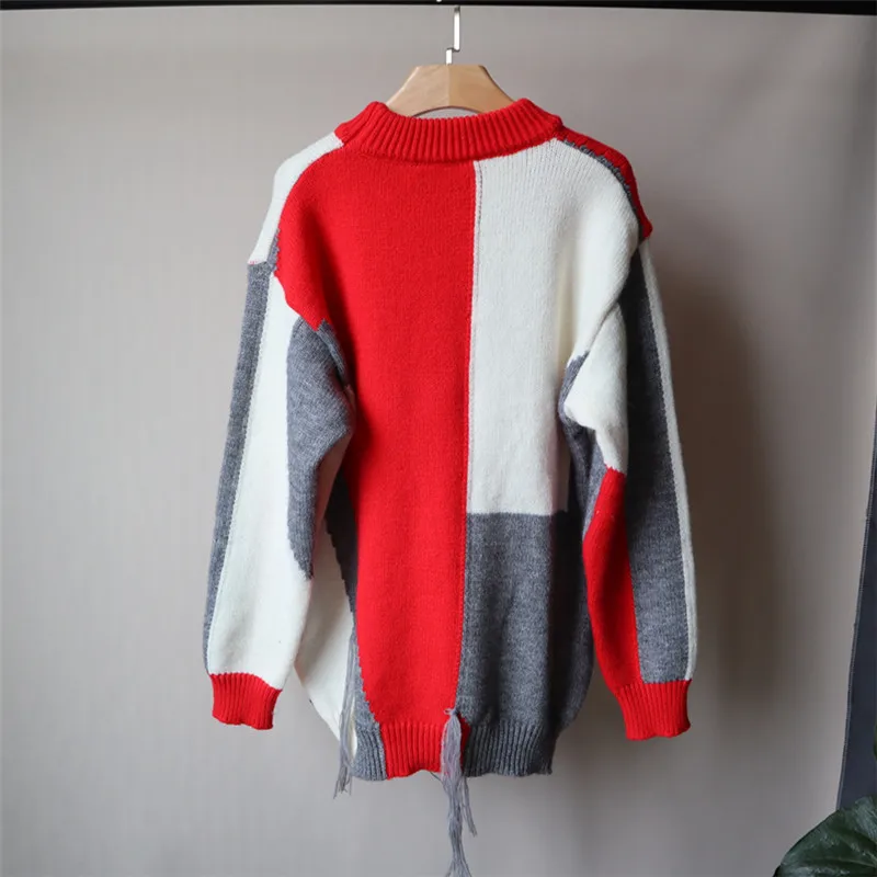 Suéter de punto para mujer, Jersey cálido de manga larga con bordado a la moda, suéteres sueltos, Tops, Otoño e Invierno