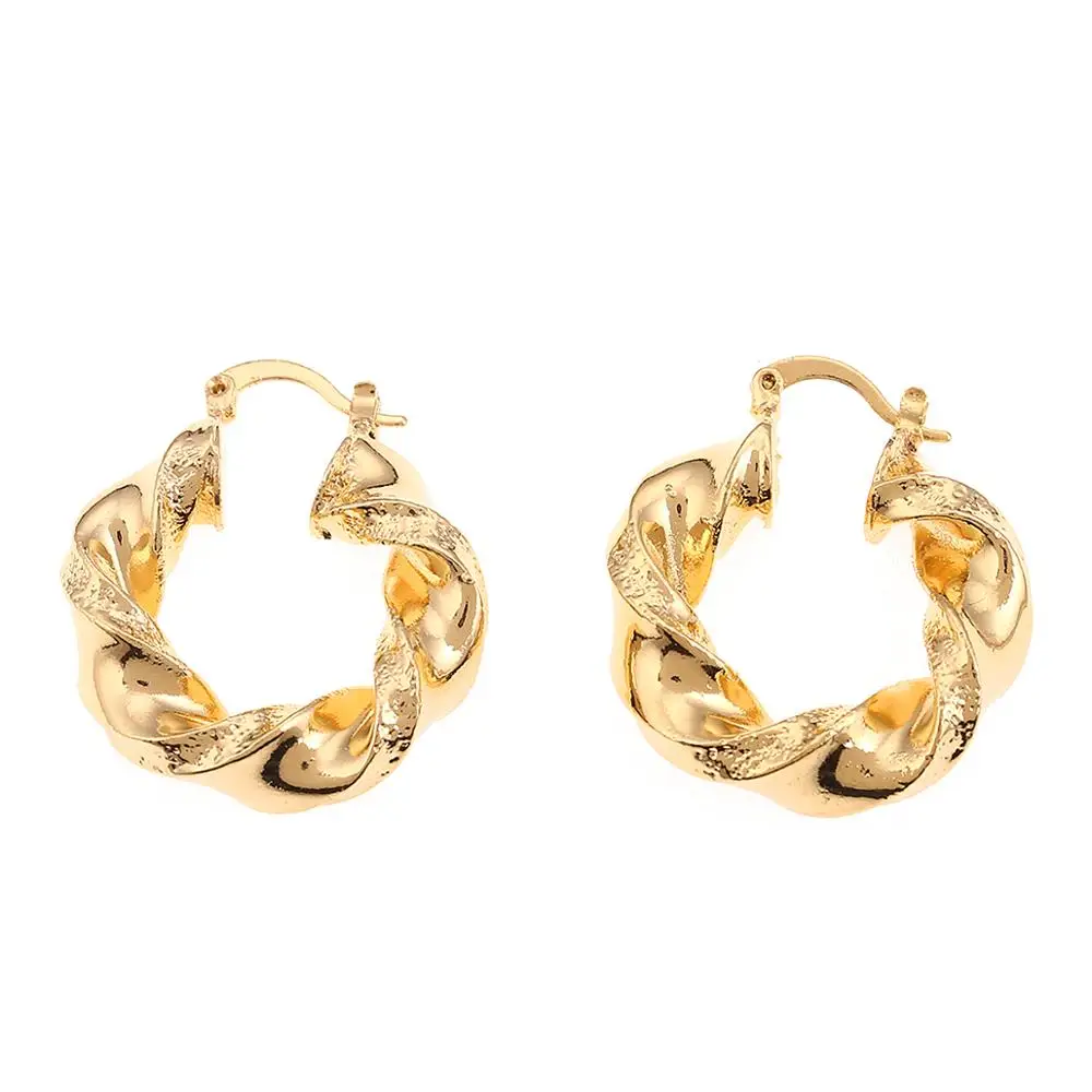 

Dubai Gold Color Ethiopian Hoop Earrings African Style for Israel Sudan Arab Middle East Women Jewelry