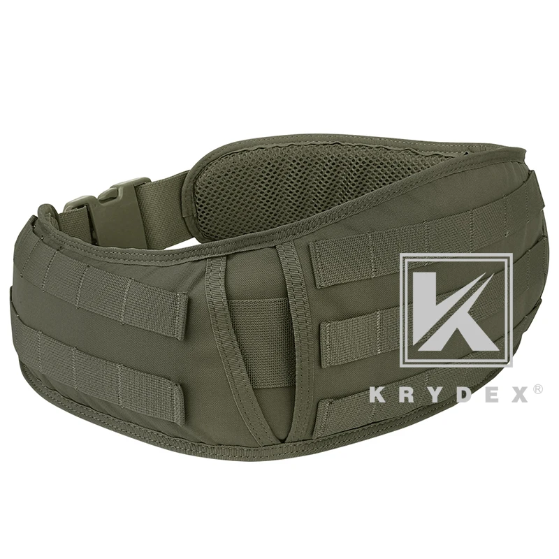 Imagem -03 - Krydex-cinto Tático Acolchoado Molle Sistema de Cintura para Homens Caça Combate Multi Função Fivela de Liberação Rápida Ranger Verde