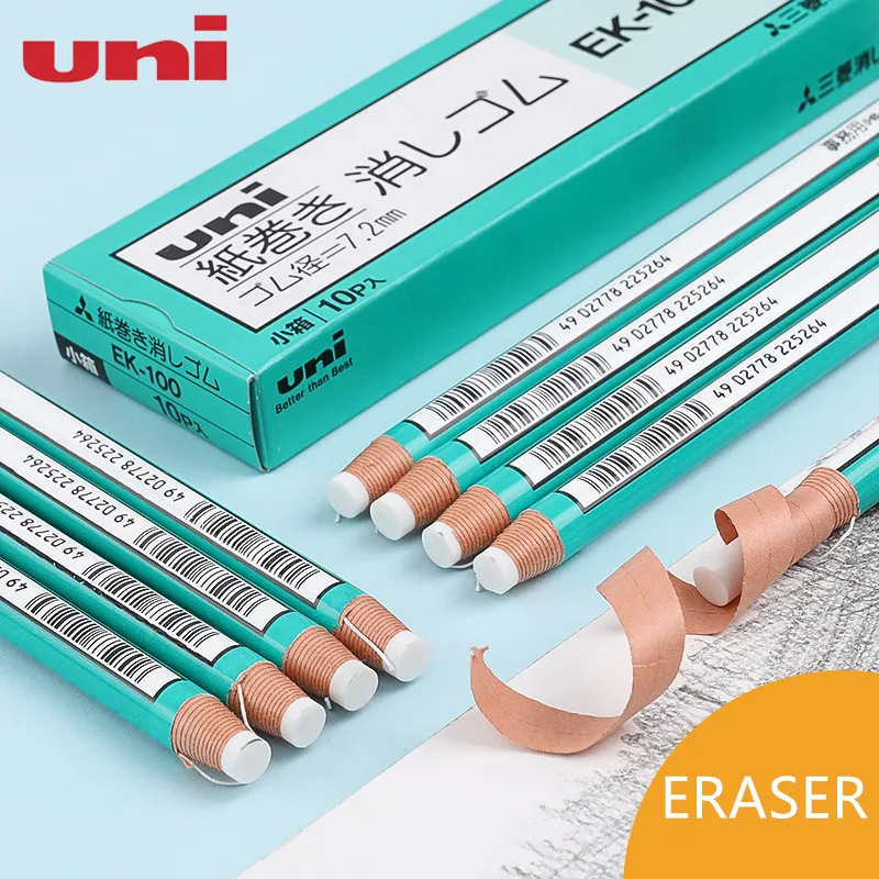 1pc Uni Ek -100 Pencil Type Super Eraser Roll Paper Rubber Painting Sketch Detail Rubbing  Art Supplies Creative Eraser