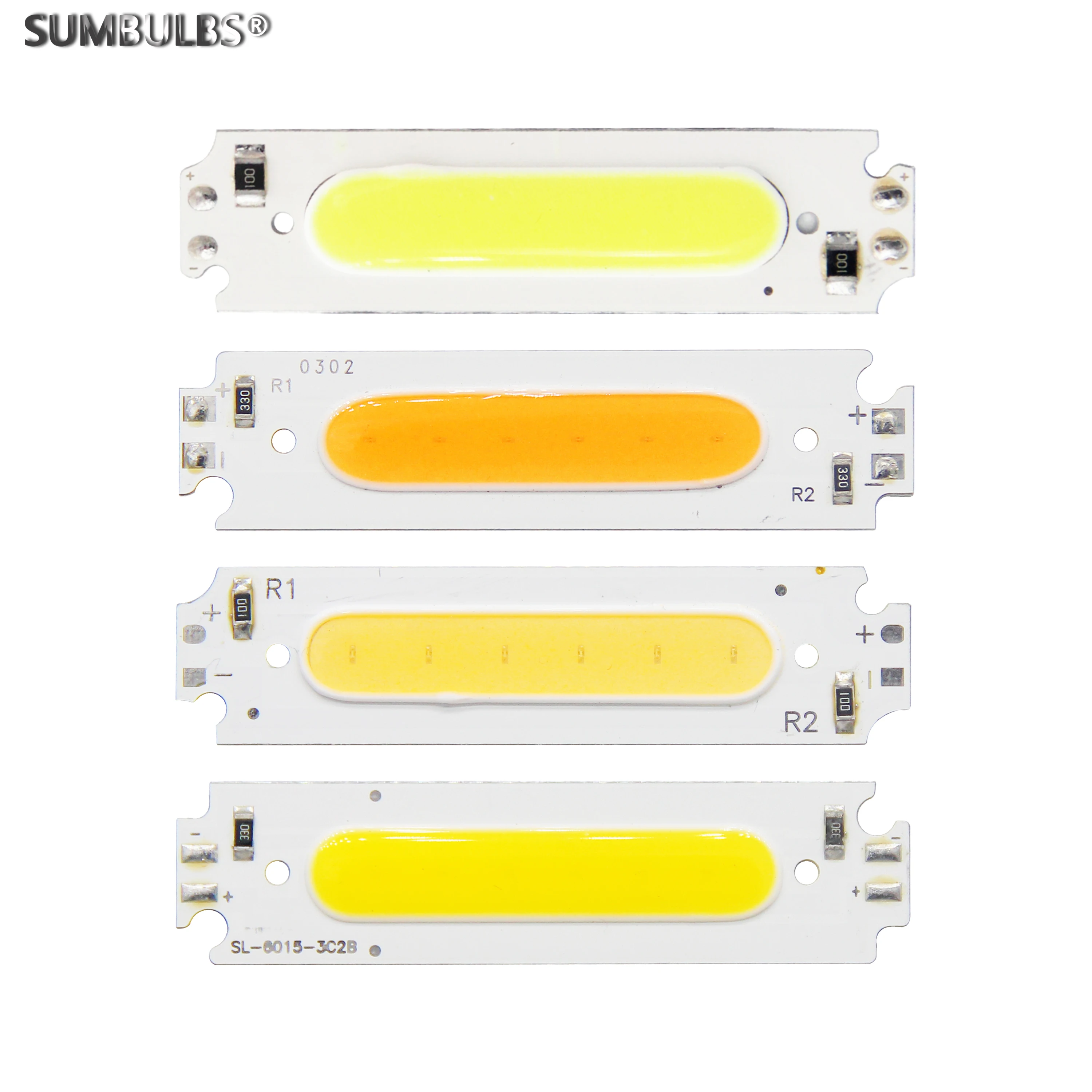 Sum bulls 60*15mm LED Cob Strip Lichtquelle für Modul LED 8 Farben Cob LED Glühbirne 12V DC 2W Flip Chip für DIY Schreibtisch lampe