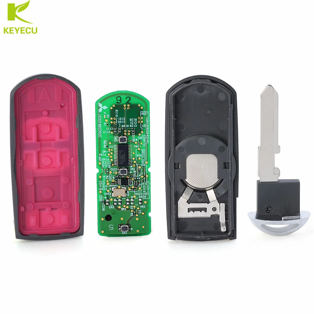 KEYECU Proximity Remote Smart Key FOB OEM Board 433.92MHZ 49 chip for Mazda 3 CX-5 (Mitsubishi System) 2013-2016  WAZSKE13D-01