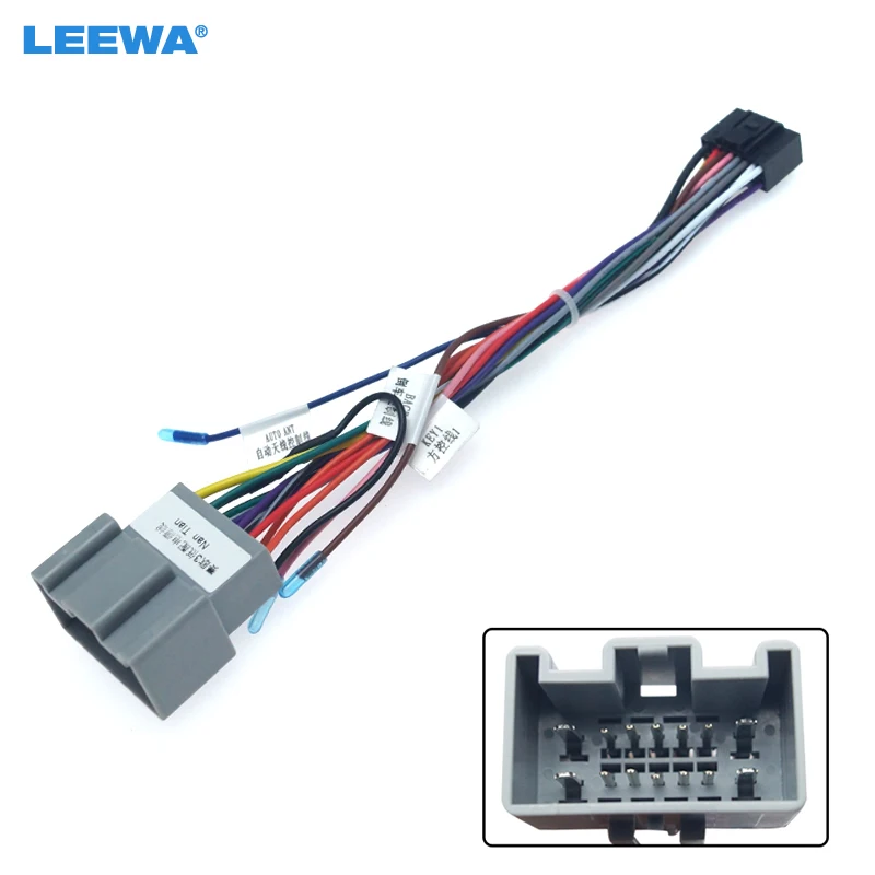 

LEEWA 5set Car Stereo Audio 16PIN Adaptor Wiring Harness For Chevrolet Sail Lova Buick Excelle Power Calbe Install Aftermarket