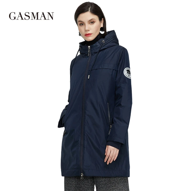 GASMAN 2022 New trench female Women Coat Windproof fashion casual parka high quality hooded Windbreaker women's jackets 20125