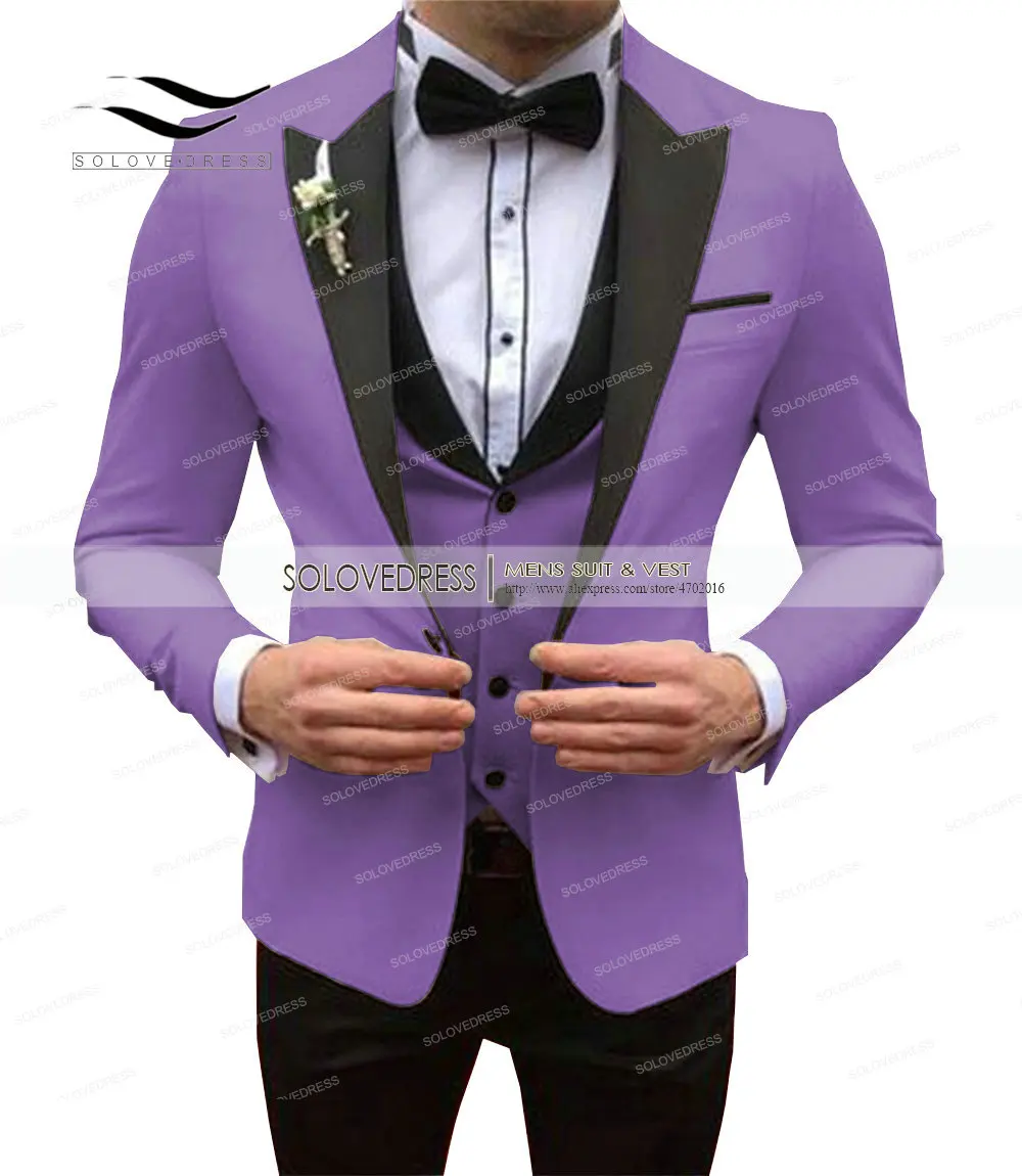 Mens White Suits Slim Fit 3 Pieces Business Jacket Tuxedos Blazer gentleman for Wedding Groom Prom Evening Party School