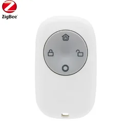 HEIMAN-mando a distancia inalámbrico Zigbee, control remoto para armar, desarmar, mantenerse en casa, SOS, 4 botones, Compatible con Deconz Hubitat Conbee II