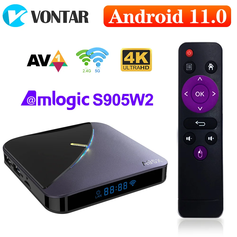 

A95X F3 Air II RGB TV Box Android 11Amlogic 4GB RAM 64GB 32GB Support Dual Wifi 4K 60fps VP9 BT Youtube Media Player 2GB 16GB