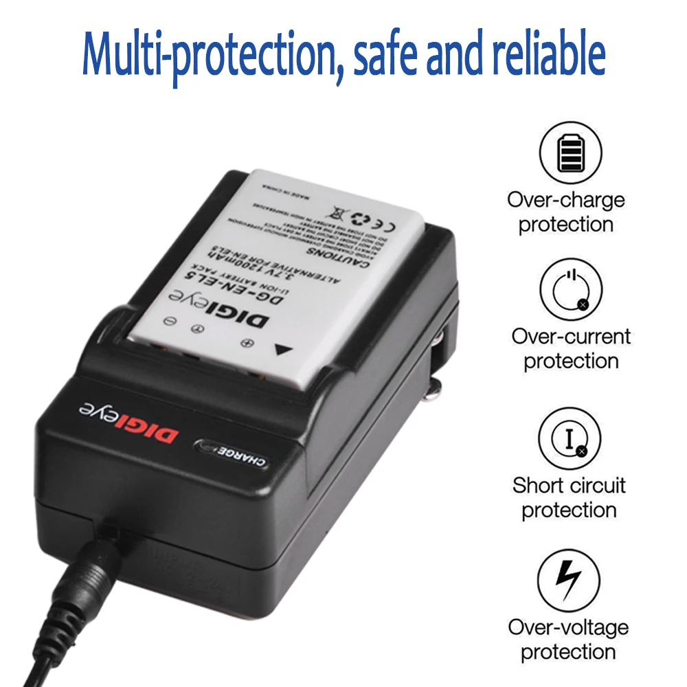 2-Pack EN-EL5 ENEL5 baterie + zestaw ładujący do aparatu Nikon Coolpix 3700 4200 200 P80 P90 P100 P510 P520 P530 P5000 P5100