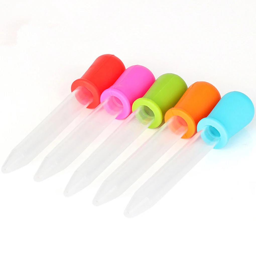 6/8/10pcs 5ml Silicone Pipette Liquid Food Dropper Plastic Baby Feeding Medicine Dropper Pipette Dropper For School Lab Supplies