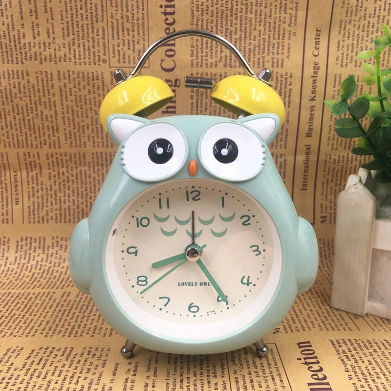 Mute Digital Wake Up Table Clock Cartoon Owl Clocks Cute Bedroom Quartz Electronics Alarm Clock Desk Decor reloj despertador