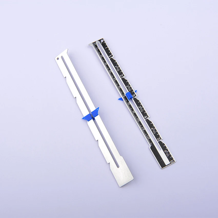 1pc Sewing Seam Ruler Measuring Gauge Patchwork Quilting Tailor Ruler Sizer Helper Aluminum Plastic Sliding Gauge