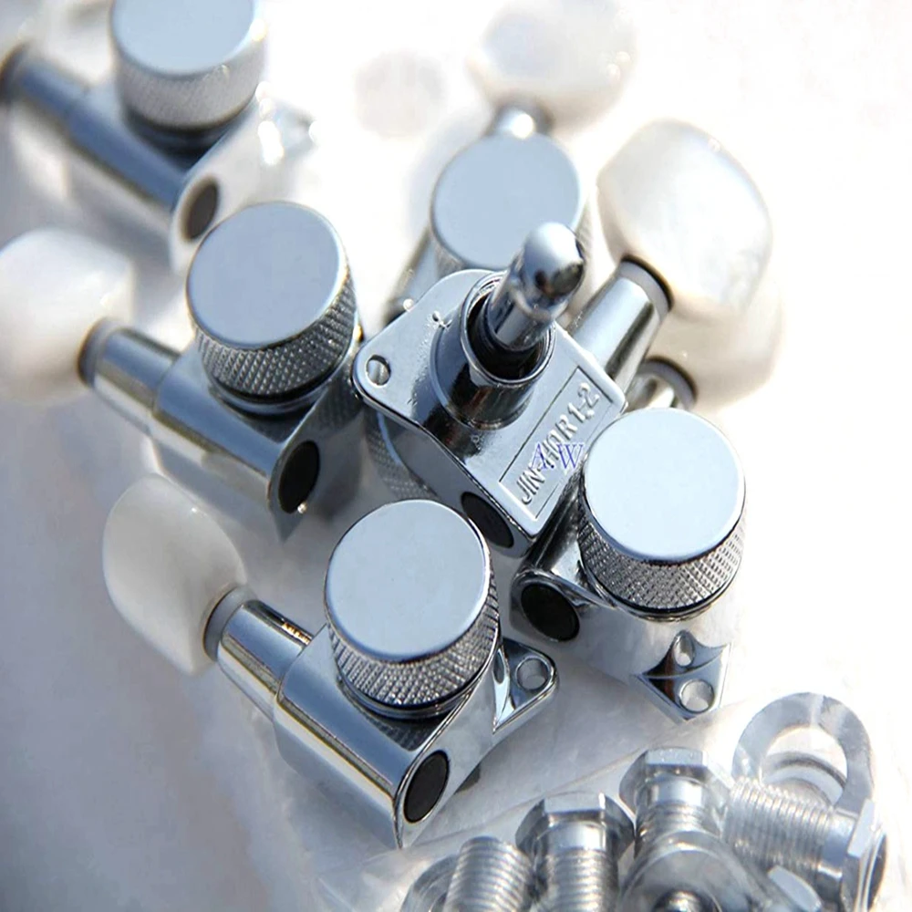 Imagem -03 - Wilkinson Jin ho Chrome Sintonizadores de Bloqueio Guitarra Tuners Máquina Cabeças Tuning Pegs Branco Pérola Botton Lock Jn-p7 da Coréia