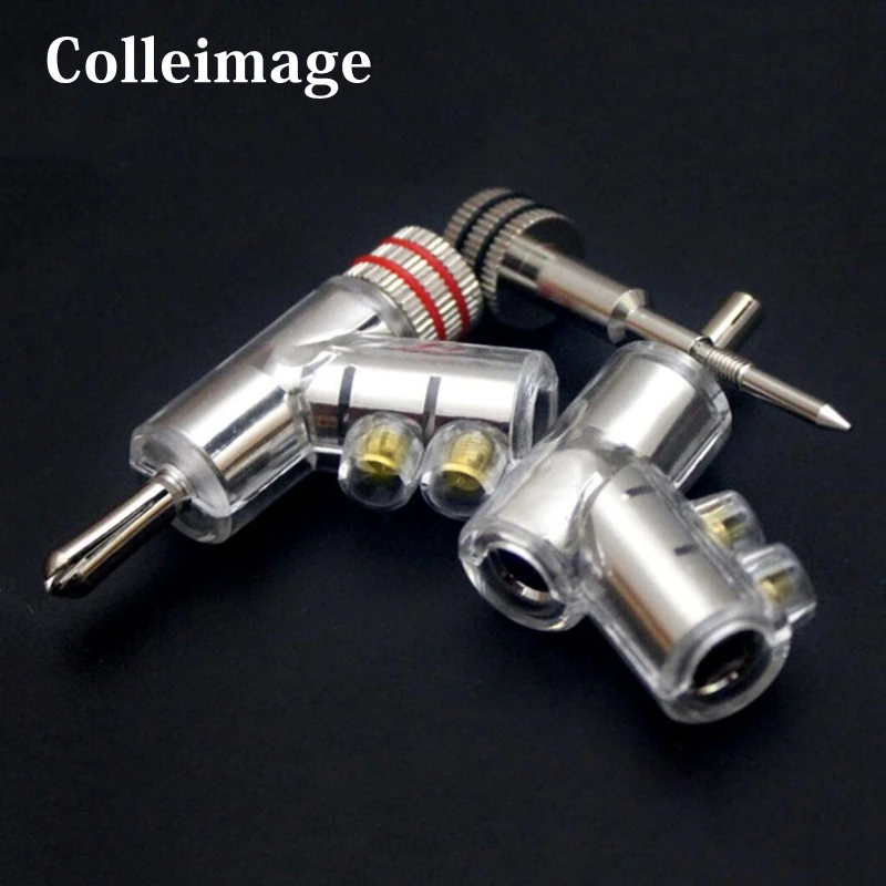 High Performance Rhodium Plated Banana Lock Plug HiFi Speake For Speaker Amplifier Binding Post Solder Free Hifi Audio DIY