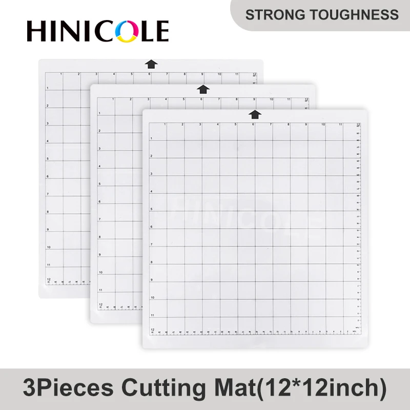 Hinicole Cutting Mat for Cricut Explore One/Air/Air 2/Maker [Standardgrip,12x12 inch,1pc] Adhesive&Stickyn-slip Flexible Gridded