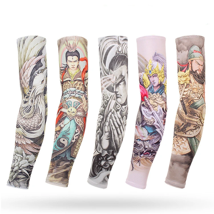 

Chinese wind ice silk sun protection sleeve outdoor flower arm tattoo tattoos for men and women arm sleeve fishing sleeves